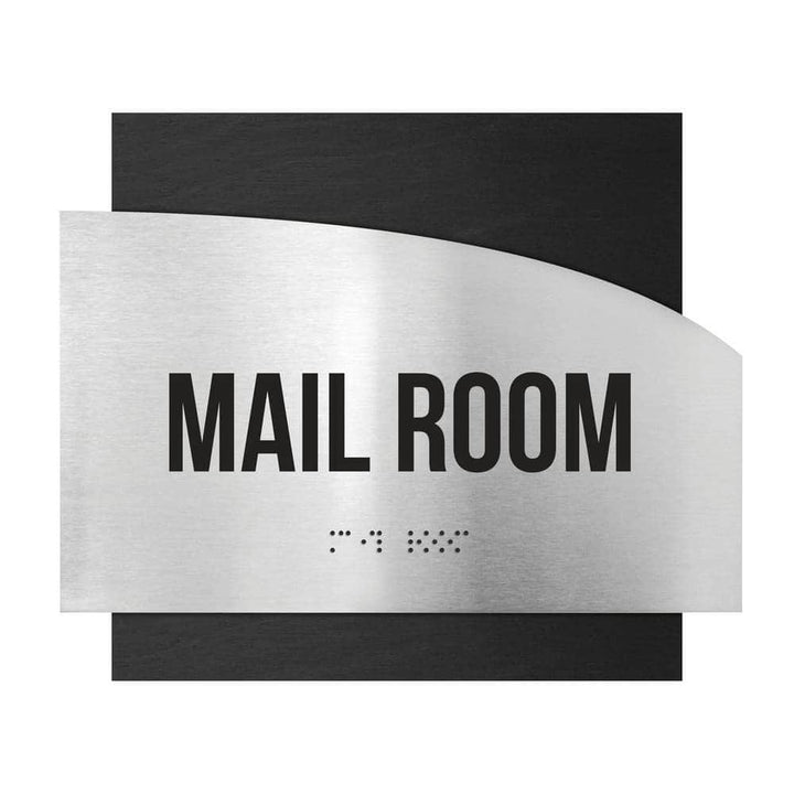 Door Signs Mail Room Sign - Stainless Steel & Wood Door Plate - "Wave" Design Door Signs Mail Room Sign - Stainless Steel & Wood Door Plate - "Wave" Design