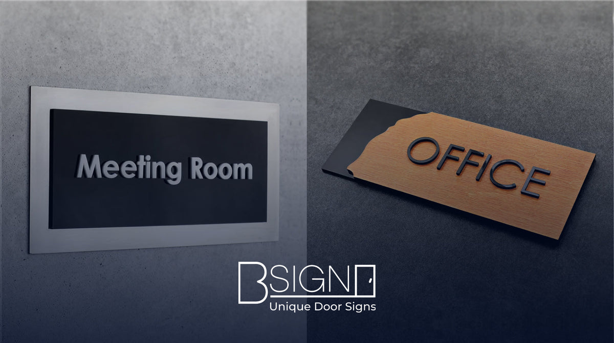 Latest trends in the design of business center office door signs