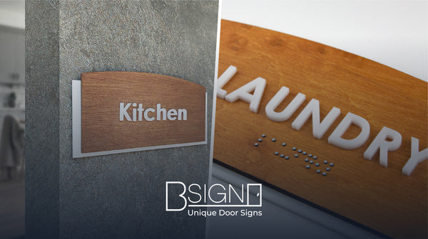 Design of signs and numbers with wooden elements