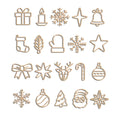 a collection of Christmas-themed icons and symbols, including a gift box, candle, bell, star, snowflake, reindeer, Santa Claus, Christmas tree, snowflakes, and ornaments. - Photo #4