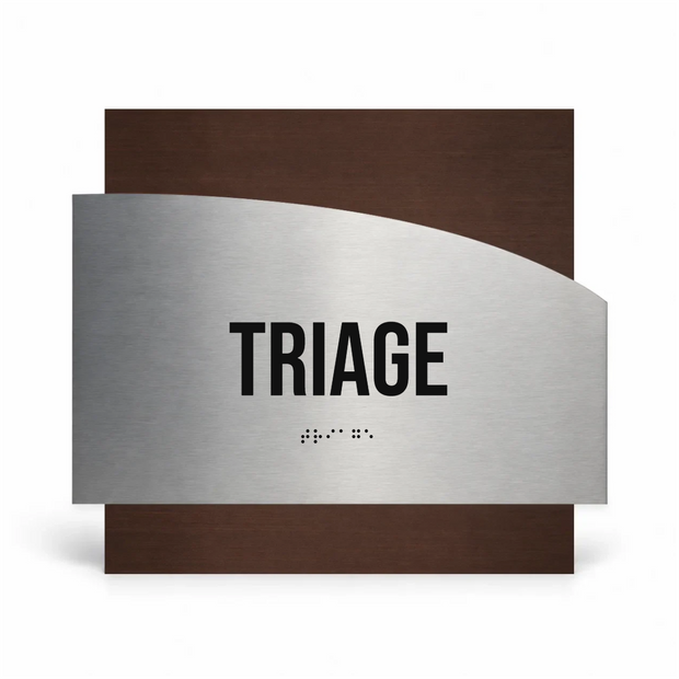 a sign with the word "TRIAGE" prominently displayed in large, bold letters.