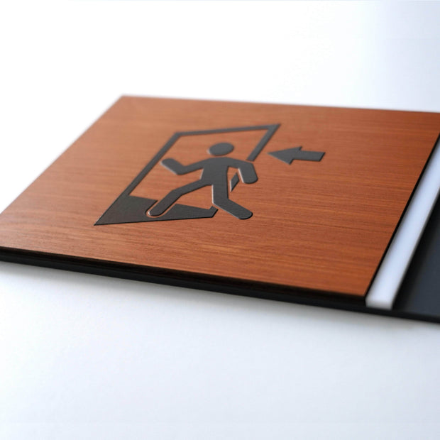 Door Signs Сustom name sign for office - Stairs Sign: Wood & Acrylic Plate — "Dragon" Design