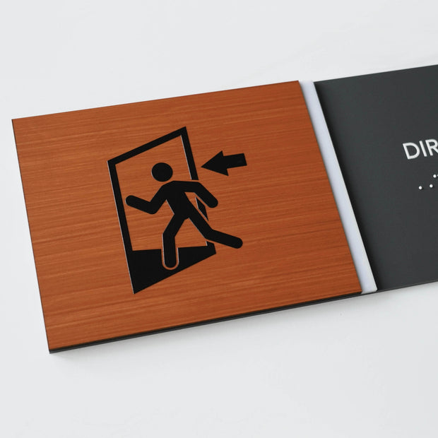 Door Signs Сustom name sign for office - Stairs Sign: Wood & Acrylic Plate — "Dragon" Design