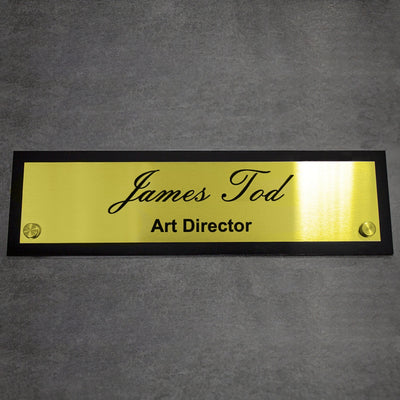 Information Signs - Tabletop Nameplate Sign Acrylic & Stainless Steel