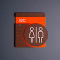 Bathroom Signs Acrylic & Wood Toilet Signs for Bathroom - "Genova" Design - Photo #11