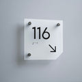 a square white clock with black numbers on it - Photo #1