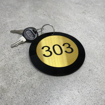 Keychain Acrylic & Stainless Steel Number - Photo #1