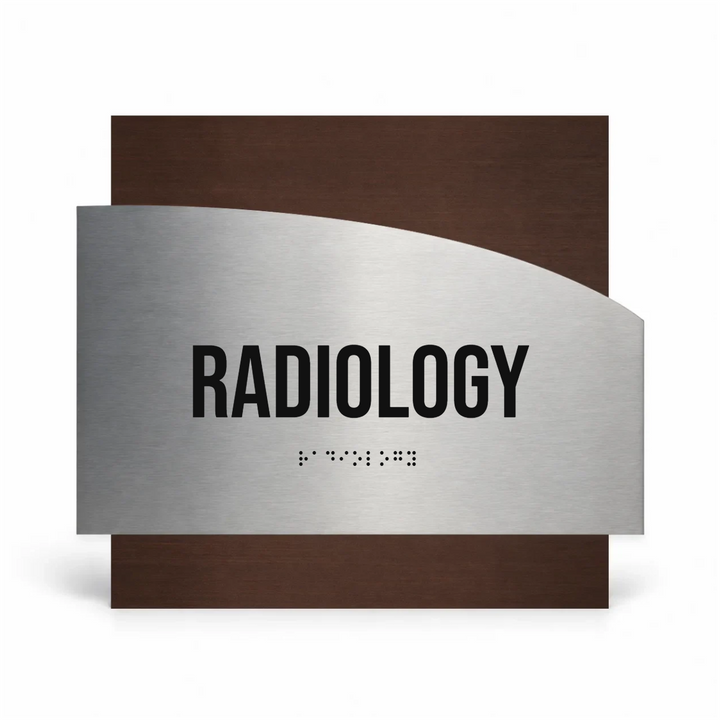 a sign that reads "RADIOLOGY" in large, bold letters.