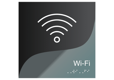 Information Signs - Wi-Fi Signs: - Double Acrylic Door Plate — "Gray Calm" Design
