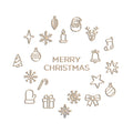 a white christmas card with a circle of christmas icons - Photo #6