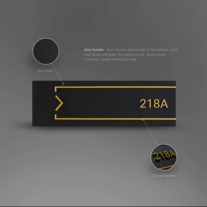 Door Numbers Door Number Sign Acrylic & Wood - Strict style