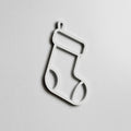A simple white outline of a stocking on a plain white background. - Photo #6