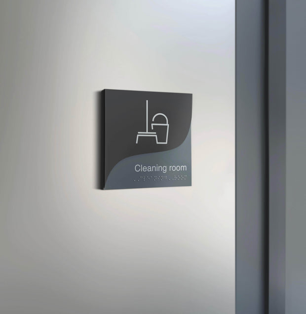 Information signs Fire Extinguisher Wall Sign — Double Acrylic Door Sign — "Gray Calm" Design