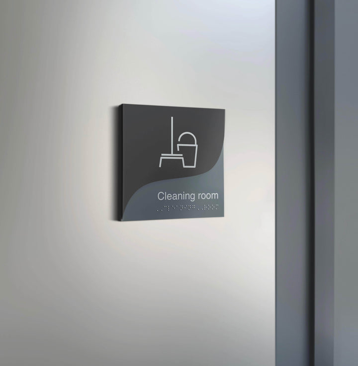 Information signs Fire Extinguisher Wall Sign — Double Acrylic Door Sign — "Gray Calm" Design
