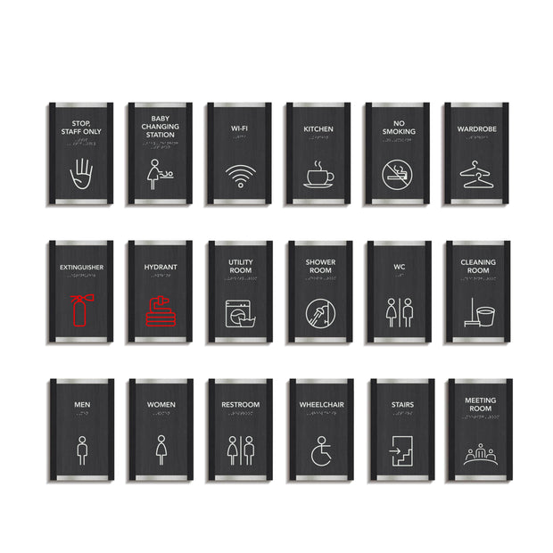 Information signs No Smoking Sign — Wood & Acrylic Door Plate — "Otherside" Design