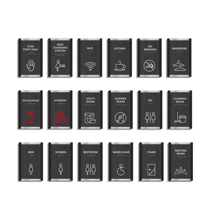 Information signs No Smoking Sign — Wood &amp; Acrylic Door Plate — "Otherside" Design