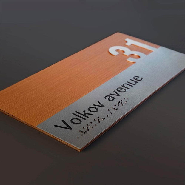 Door Numbers Door Numbers: Sign for Room Decor — Wood & Stainless Steel