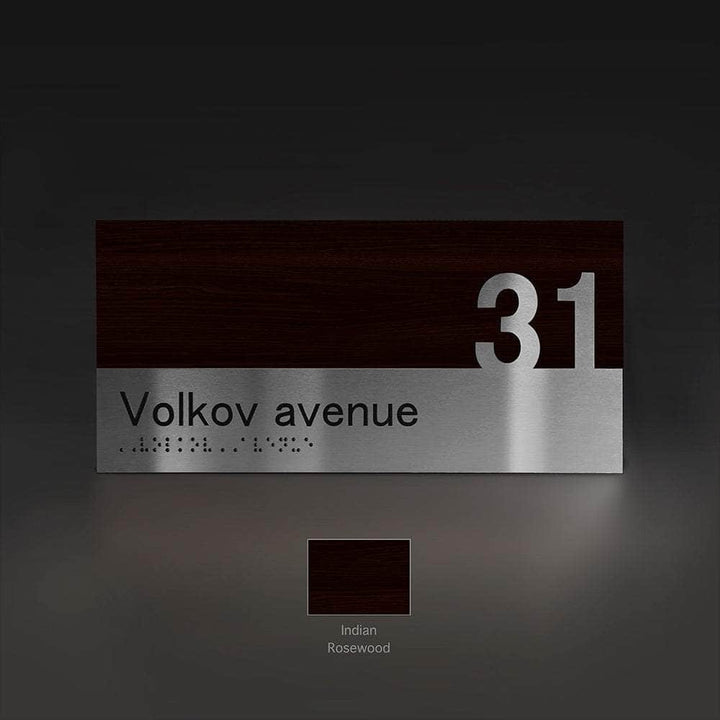 Door Numbers Door Numbers: Sign for Room Decor — Wood & Stainless Steel