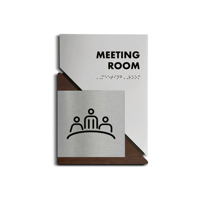 a sign that says meeting room on it