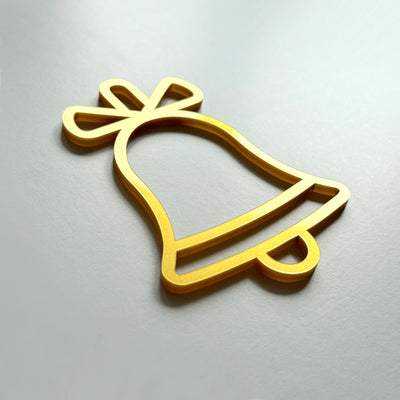 A golden bell icon is shown against a light grey background.