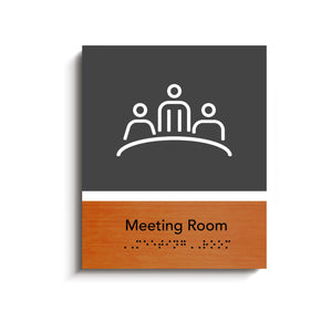 a sign that says meeting room on it