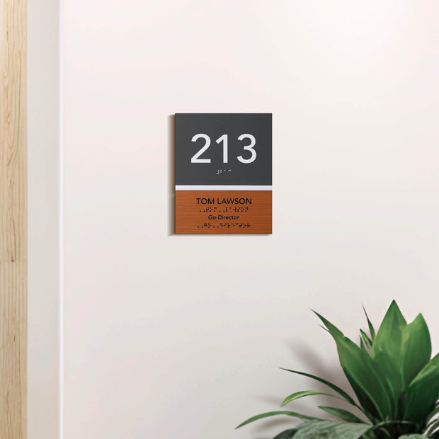 Door Numbers Office Door Number Sign & Name Plates: Acrylic & Wood — "Dragon" Design