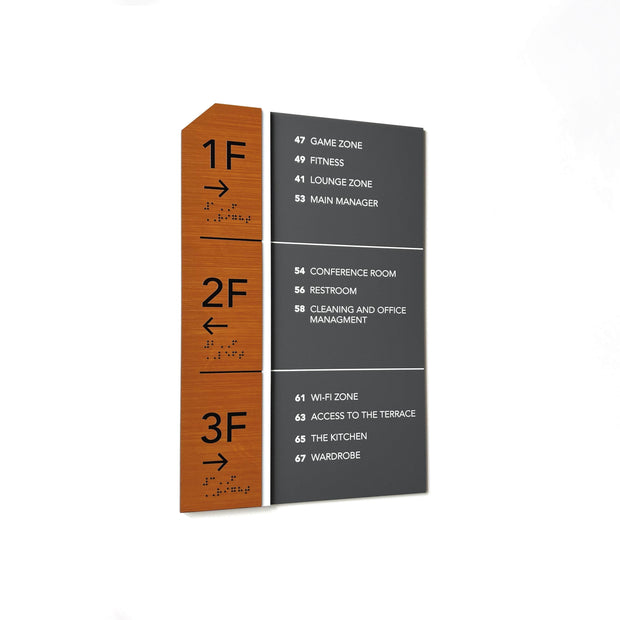 Directional Wayfinding Sign - Wooden Plate "Dragon" Design