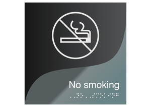Information Signs - No Smoking Sign & Smoking Prohibited Signage, Double Acrylic Sign "Gray Calm" Design