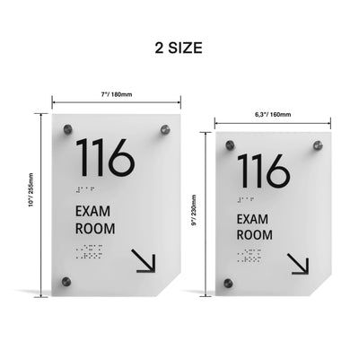 Acrylic Exam Sign: White Matte — "Clear" Design