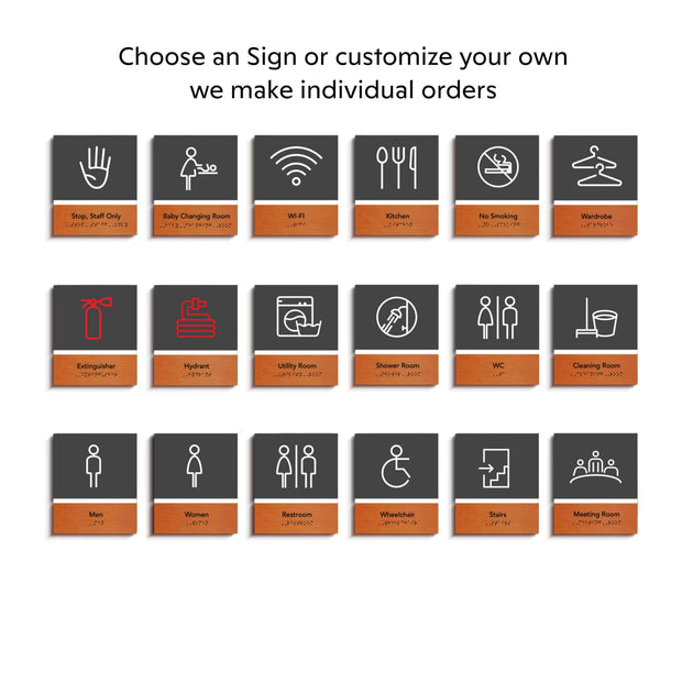 Information signs No Smoking Sign — Wood & Acrylic Door Plate — "Dragon" Design