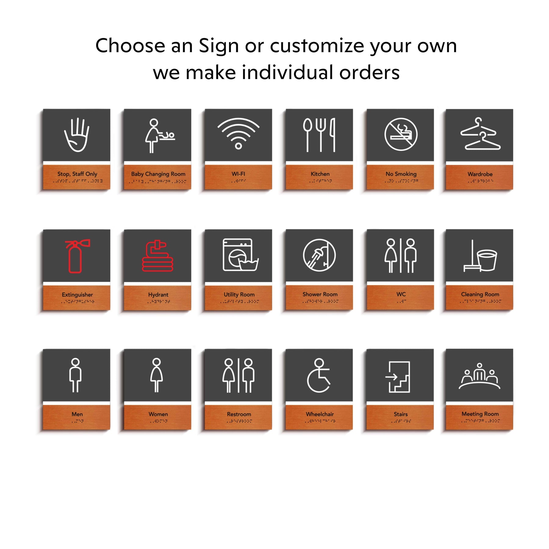 Utility Room Door Sign - Wood Door Plate