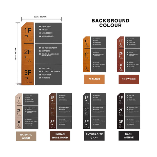 Directional Wayfinding Sign - Wooden Plate "Dragon" Design