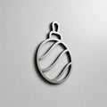A simple, minimalist silver ornament or ornament-like shape is displayed against a plain white background. - Photo #1