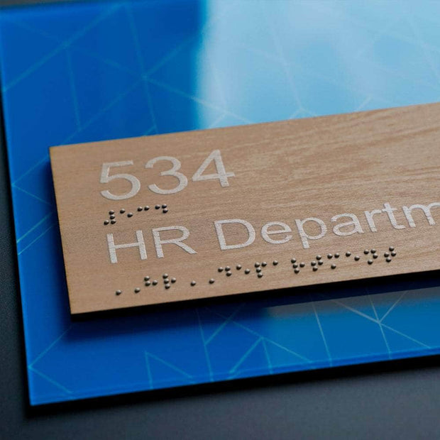 Door Signs HR Office Sign: Universal Plate Blue Light