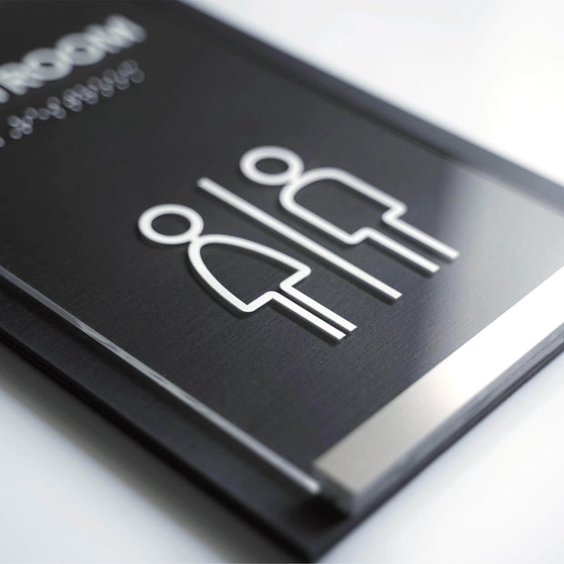 Information signs No Smoking Sign — Wood & Acrylic Door Plate — "Otherside" Design