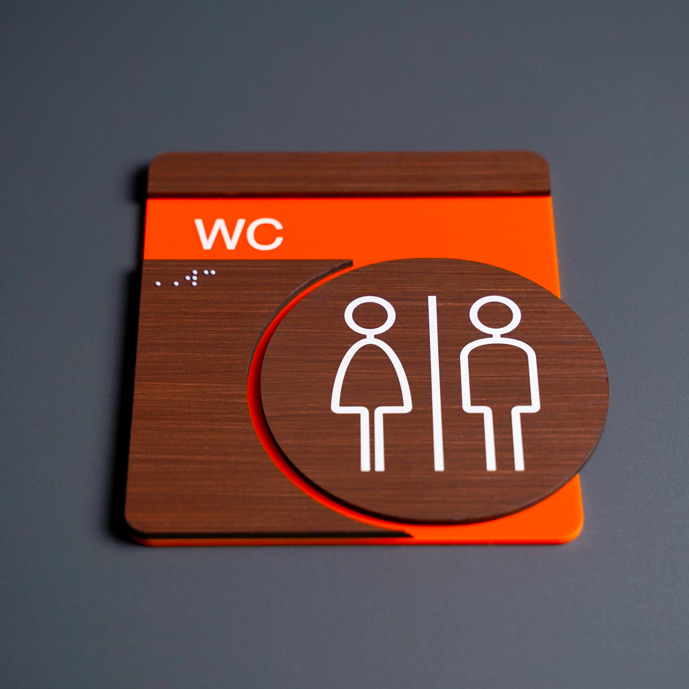Bathroom Signs - Acrylic & Wood Toilet Signs For Bathroom "Genova" Design