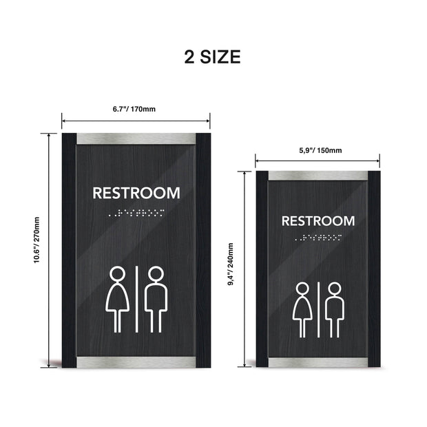Information signs Stairs Sign: Wood & Stainless Steel Plate — "Otherside" Design