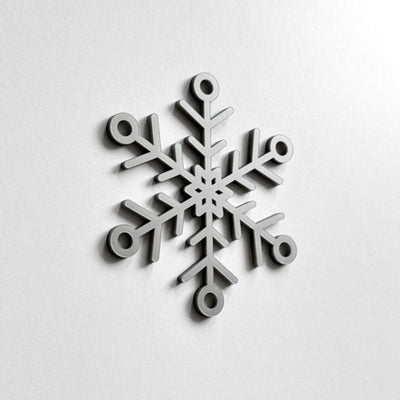 A black and white image of a snowflake.
