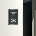 Door Numbers Office Door Number Sign & Name Plates: Stainless Steel & Wood — "Otherside" Design - Photo #1