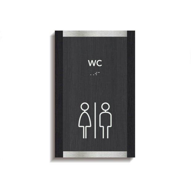 Bathroom Signs Acrylic & Wood Toilet Signs for WC - "Otherside" Design