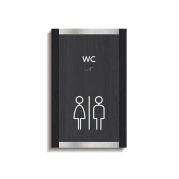 Bathroom Signs Acrylic & Wood Toilet Signs for WC - "Otherside" Design - Photo #1