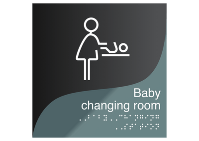 Bathroom Signs - Baby Change Sign For Mother — "Gray Calm" Design