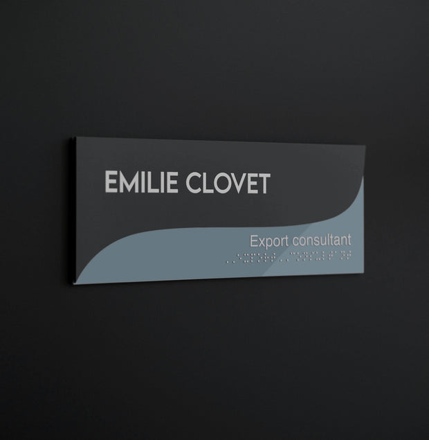 Door Signs Door Sign with Name — Double Acrylic Sign — "Gray Calm"