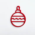 A red Christmas ornament with a wavy pattern on a white background. - Photo #1
