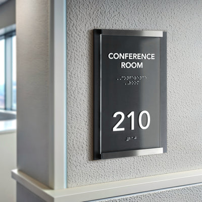 a sign on a wall that says conference room 216