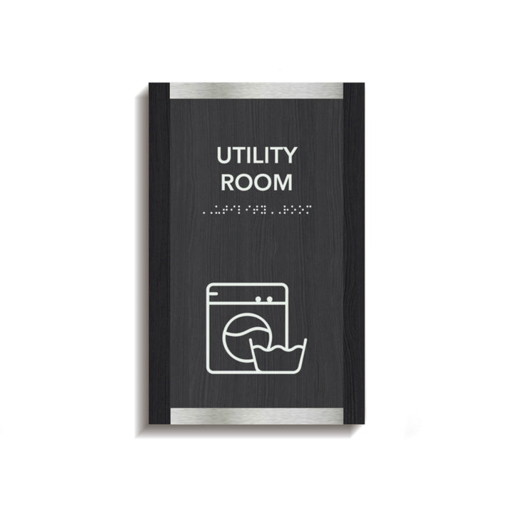Information signs Utility Room Door Sign - Wood Door Plate "Otherside" Design