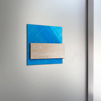 Door Signs - Universal Plate Blue Light