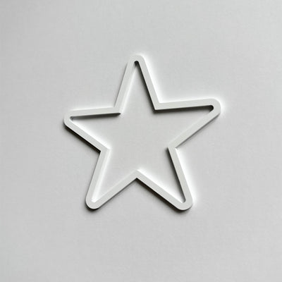 A white star-shaped object is shown against a plain white background.