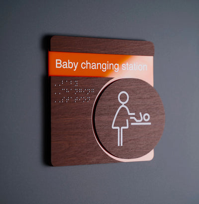 Bathroom Signs - Baby Change Room Signage For Mother "Genova" Design