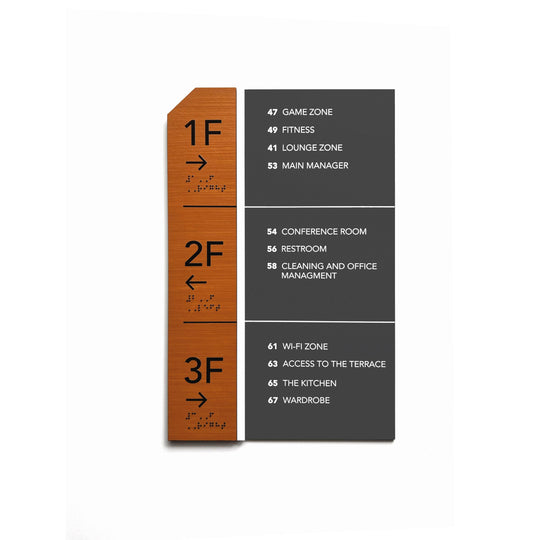 Directional Wayfinding Sign - Wooden Plate "Dragon" Design
